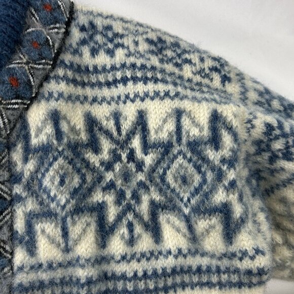 Vintage Dale Of Norway Fair Isle Wool Cardigan  Women Small/XS Blue Nordic Clasp - Picture 15 of 16